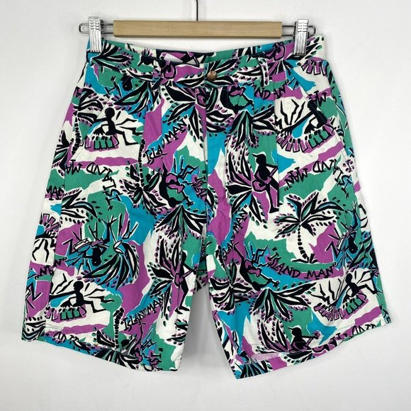 Vintage 80's The Beach Boys Sherry Holt Mens Size 30 Allover Print Island Man - Picture 1 of 4
